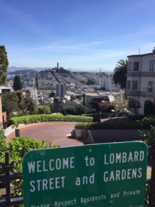 Lombard Street takes San Fransisco's classic steep streets and raises the bar by including eight hairpin turns. (photo by Sofie DeWulf)