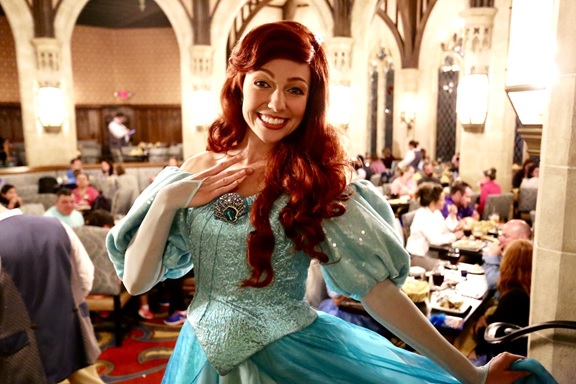 Cassidy Tompkins poses as Ariel from The Little Mermaid at Walt Disney World. Tompkins auditioned 12 times before she was cast as a princess. Cassidy Tompkins 